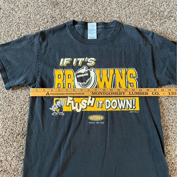 Pittsburgh Steelers If It’s Browns Flush It Down Smack Talk T Shirt Size Small - Picture 9 of 10